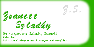 zsanett szladky business card